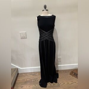 Tadashi Shoji- Black Embellished Gown, sz SMALL